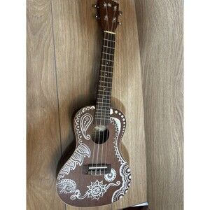 Lanikai LU-21T Tenor Ukulele Mahogany Brown with White Decorative Design